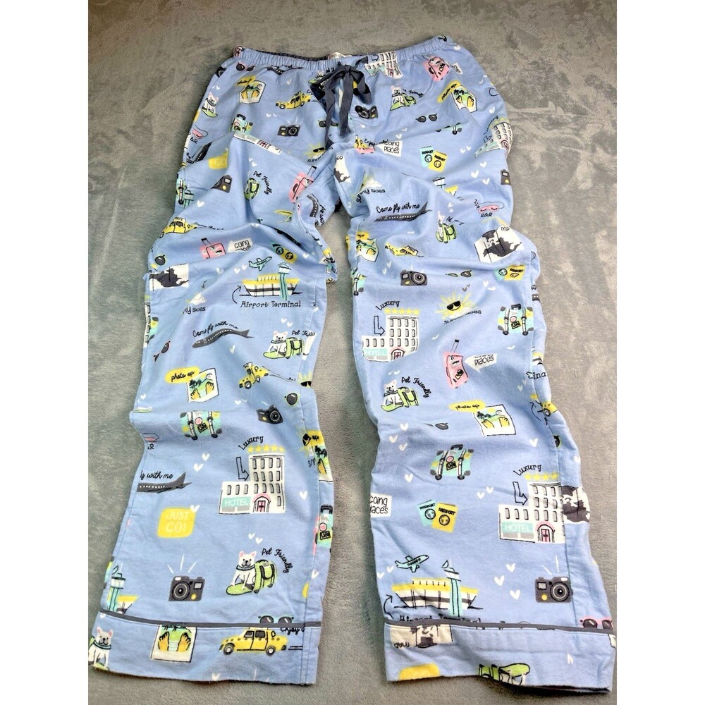 PJ Salvage womens NEW pajama set 'Airport Travel' collegiate soft oversized sz S - Picture 6 of 12